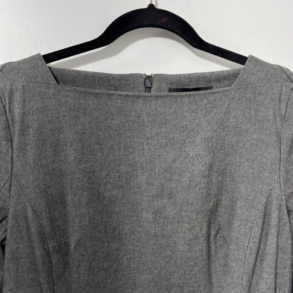 Banana Republic Gray Structured Corpcore Minimalist Sheath Luxe Dress [size 10] - Picture 3 of 10